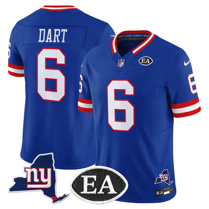 Men's New York Giants Ernie Accorsi Memorial & State Patch Vapor Limited Jersey - All Stitched