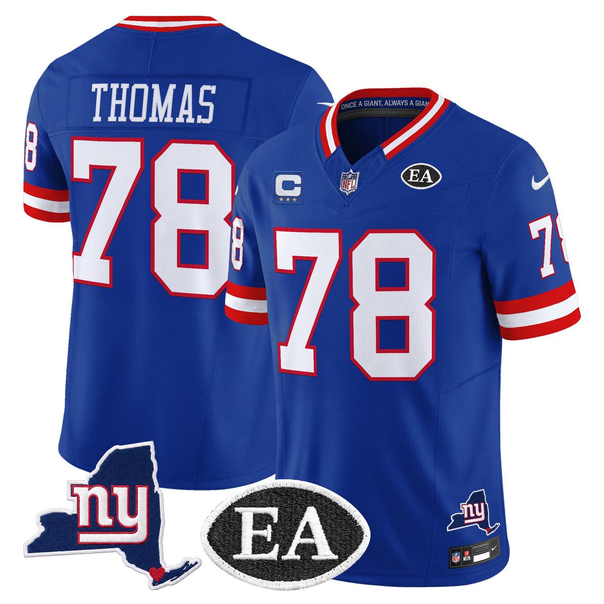 Men's New York Giants Ernie Accorsi Memorial & State Patch Vapor Limited Jersey - All Stitched
