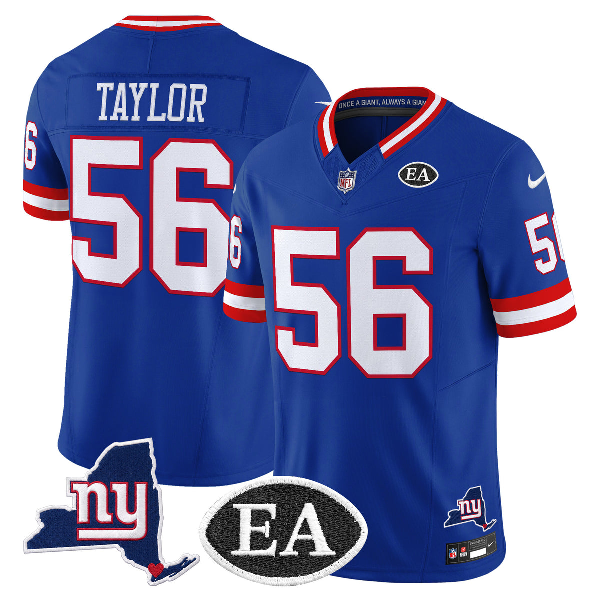 Men's New York Giants Ernie Accorsi Memorial & State Patch Vapor Limited Jersey - All Stitched