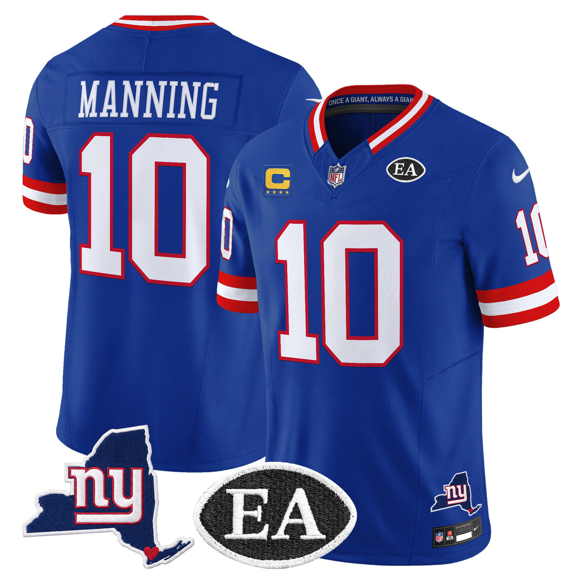 Men's New York Giants Ernie Accorsi Memorial & State Patch Vapor Limited Jersey - All Stitched