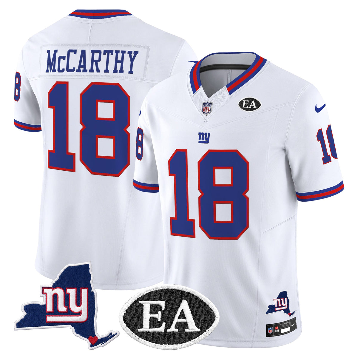 Men's New York Giants Ernie Accorsi Memorial & State Patch Vapor Limited Jersey - All Stitched