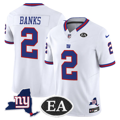 Men's New York Giants Ernie Accorsi Memorial & State Patch Vapor Limited Jersey - All Stitched