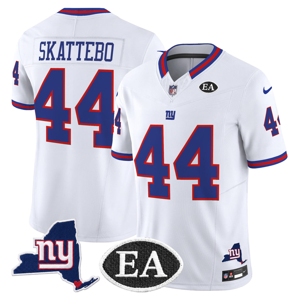 Men's New York Giants Ernie Accorsi Memorial & State Patch Vapor Limited Jersey - All Stitched