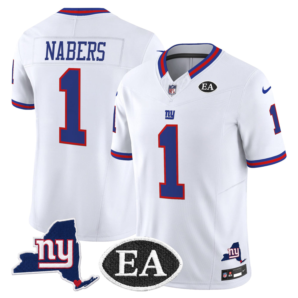 Men's New York Giants Ernie Accorsi Memorial & State Patch Vapor Limited Jersey - All Stitched