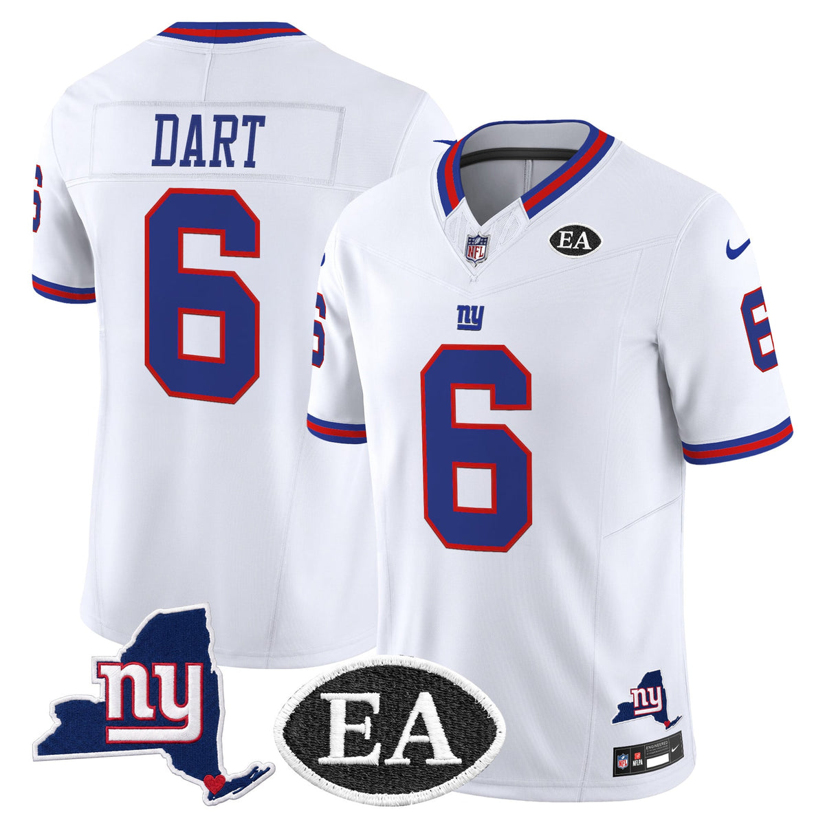 Men's New York Giants Ernie Accorsi Memorial & State Patch Vapor Limited Jersey - All Stitched