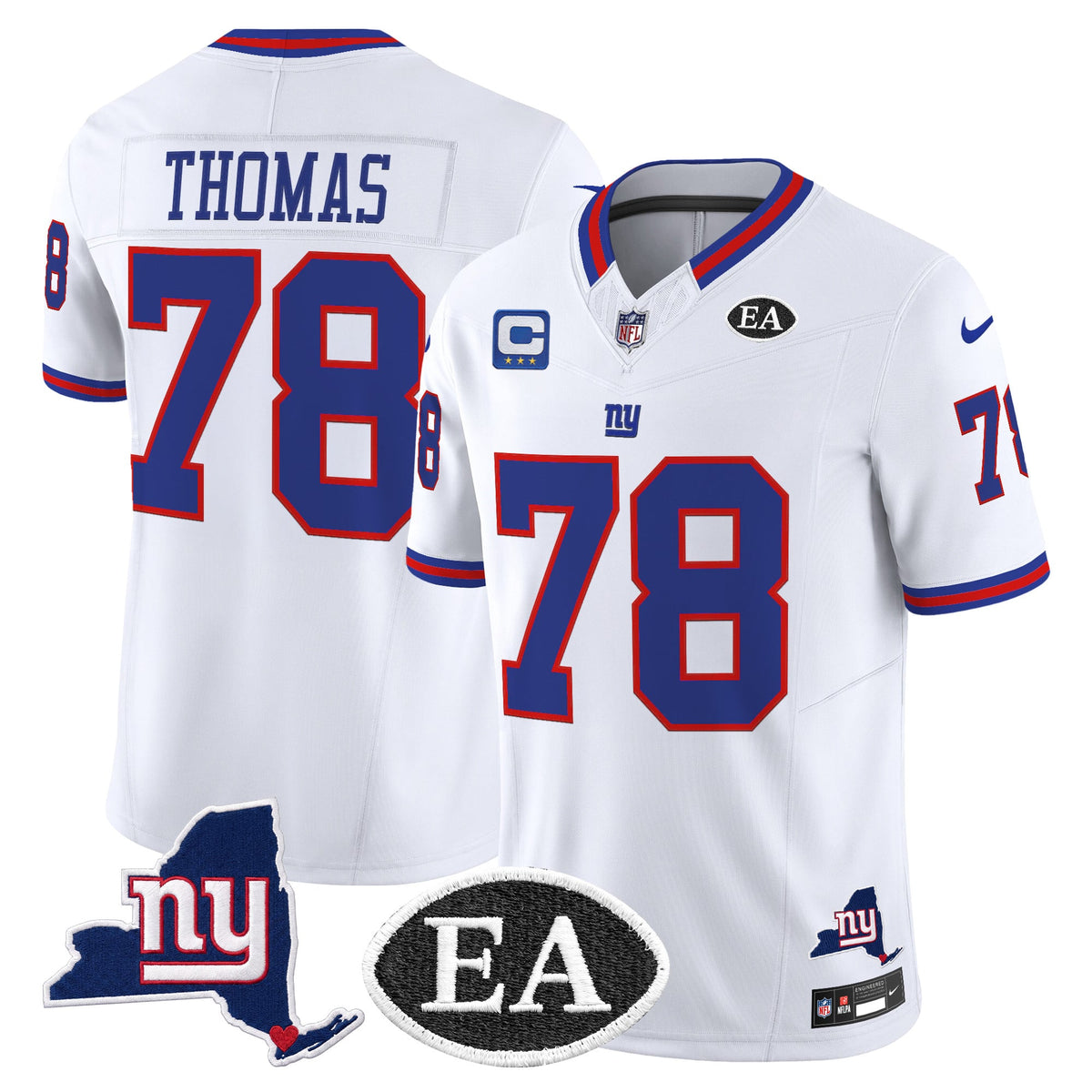 Men's New York Giants Ernie Accorsi Memorial & State Patch Vapor Limited Jersey - All Stitched