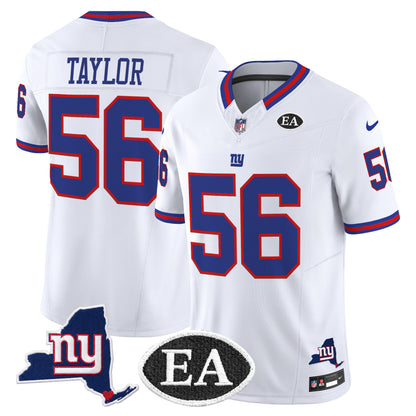 Men's New York Giants Ernie Accorsi Memorial & State Patch Vapor Limited Jersey - All Stitched