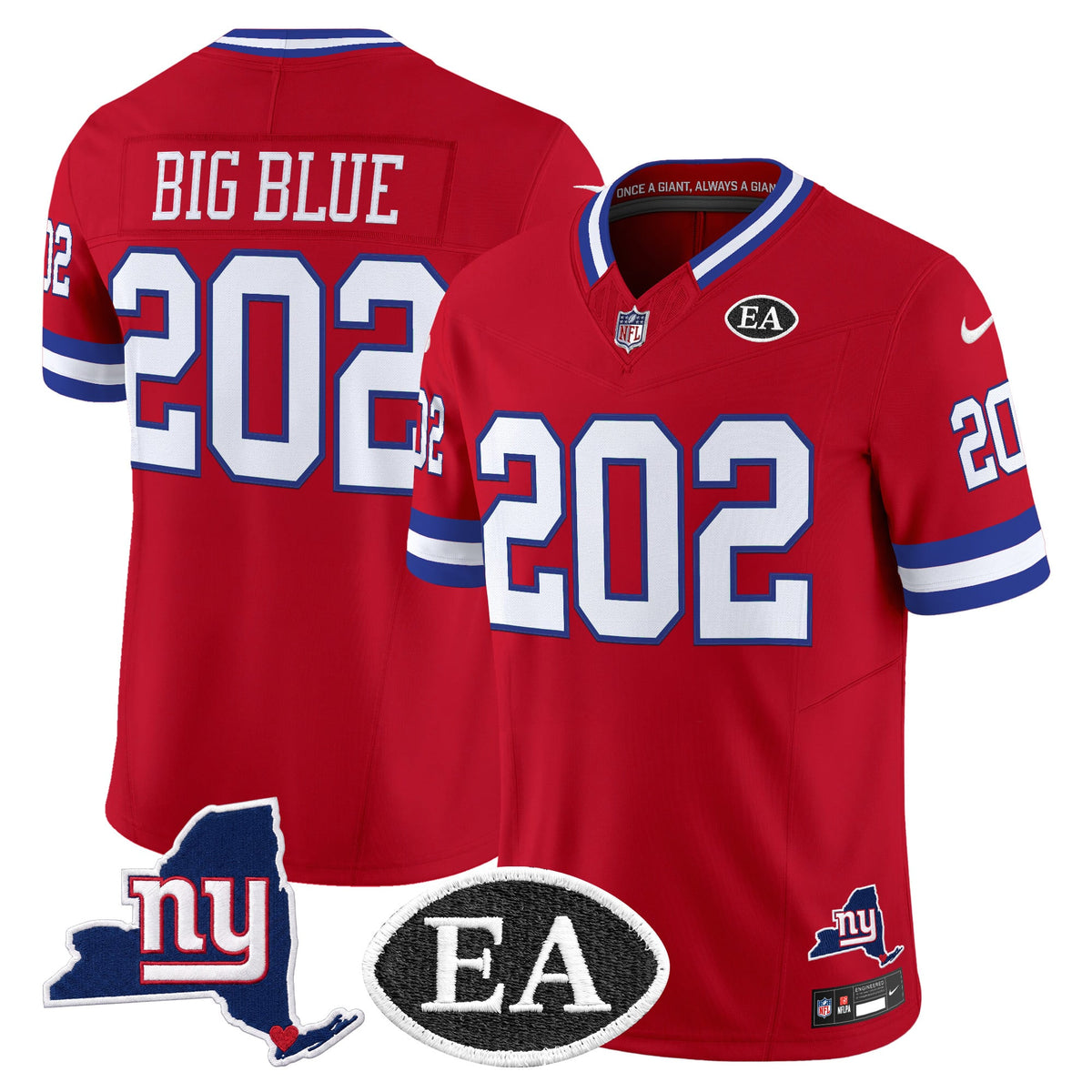Men's New York Giants Ernie Accorsi Memorial & State Patch Vapor Limited Jersey - All Stitched