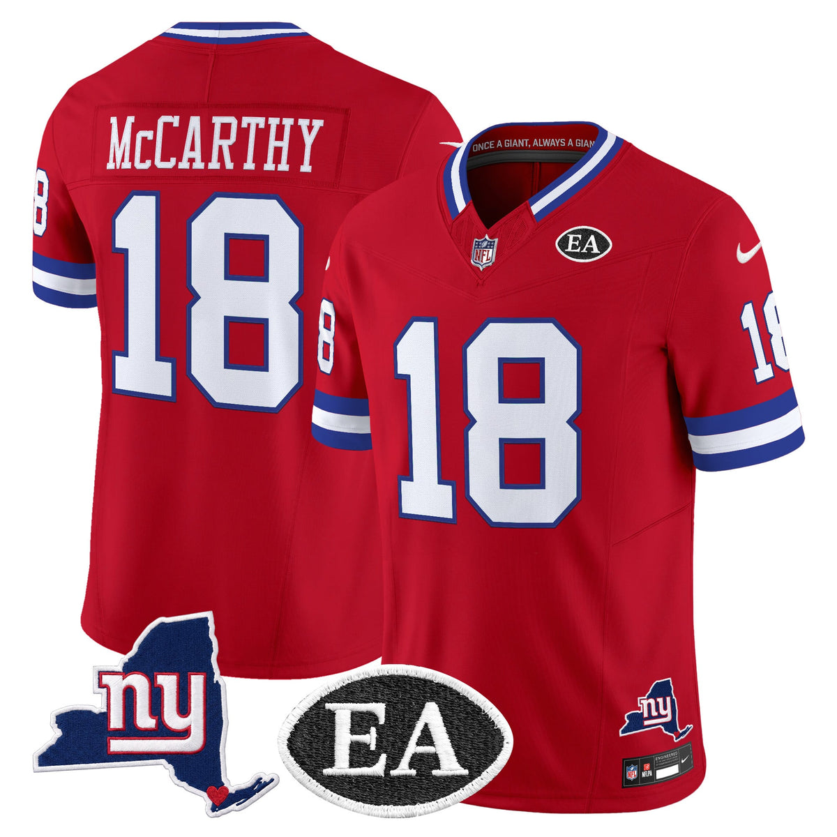 Men's New York Giants Ernie Accorsi Memorial & State Patch Vapor Limited Jersey - All Stitched