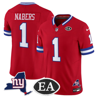 Men's New York Giants Ernie Accorsi Memorial & State Patch Vapor Limited Jersey - All Stitched