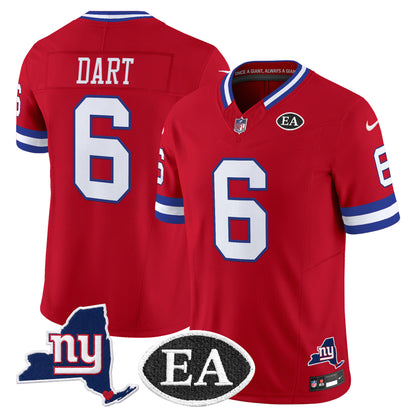 Men's New York Giants Ernie Accorsi Memorial & State Patch Vapor Limited Jersey - All Stitched