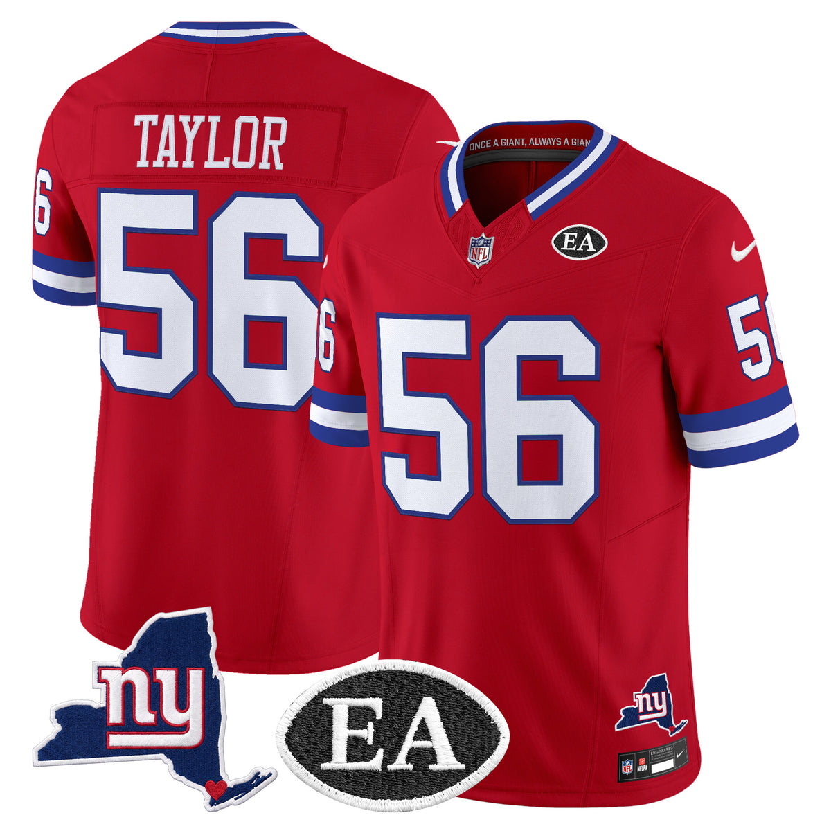 Men's New York Giants Ernie Accorsi Memorial & State Patch Vapor Limited Jersey - All Stitched