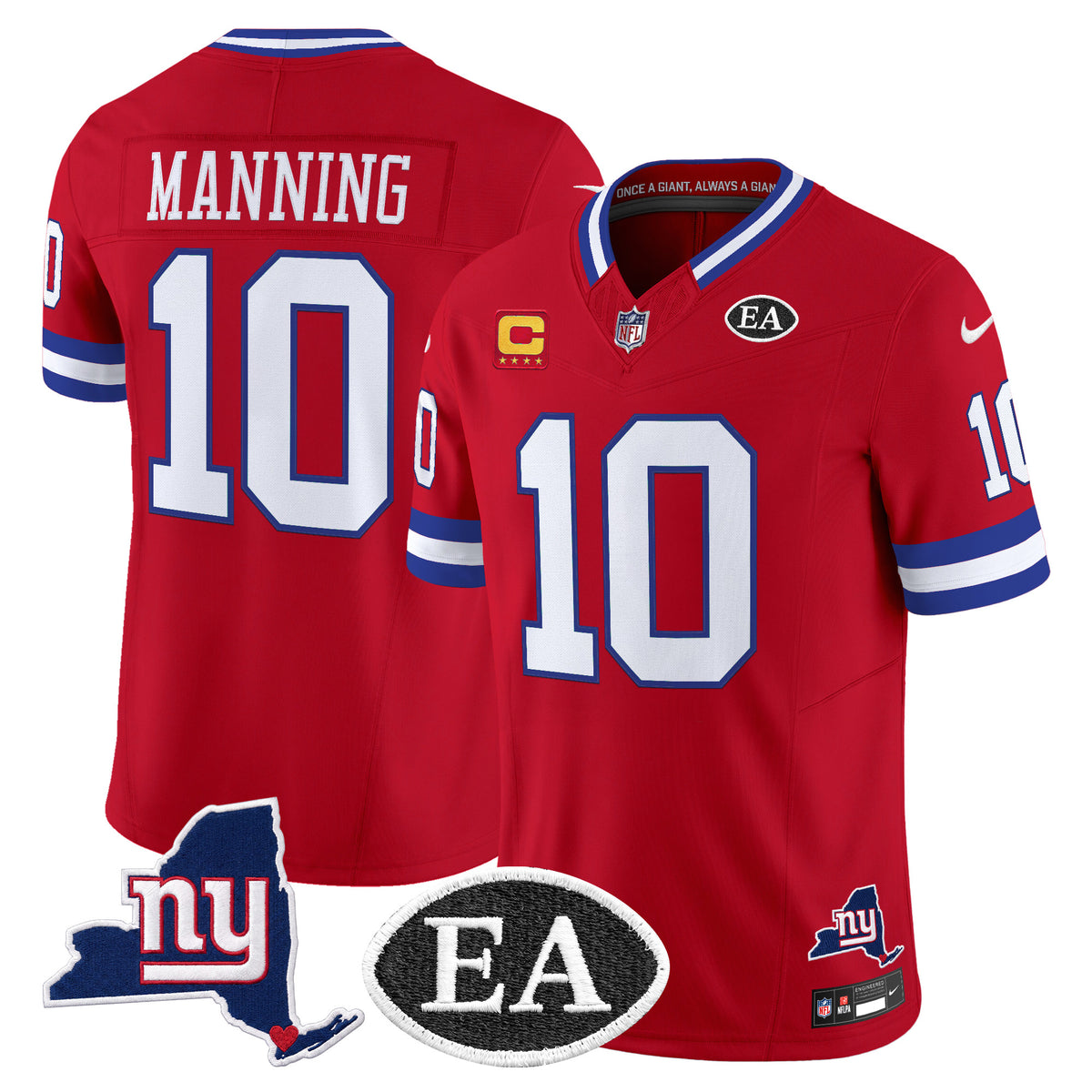 Men's New York Giants Ernie Accorsi Memorial & State Patch Vapor Limited Jersey - All Stitched