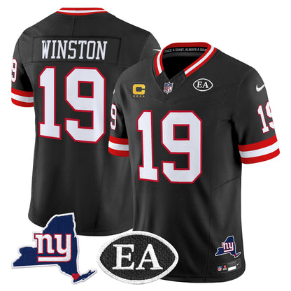 Men's New York Giants Ernie Accorsi Memorial & State Patch Vapor Limited Jersey - All Stitched