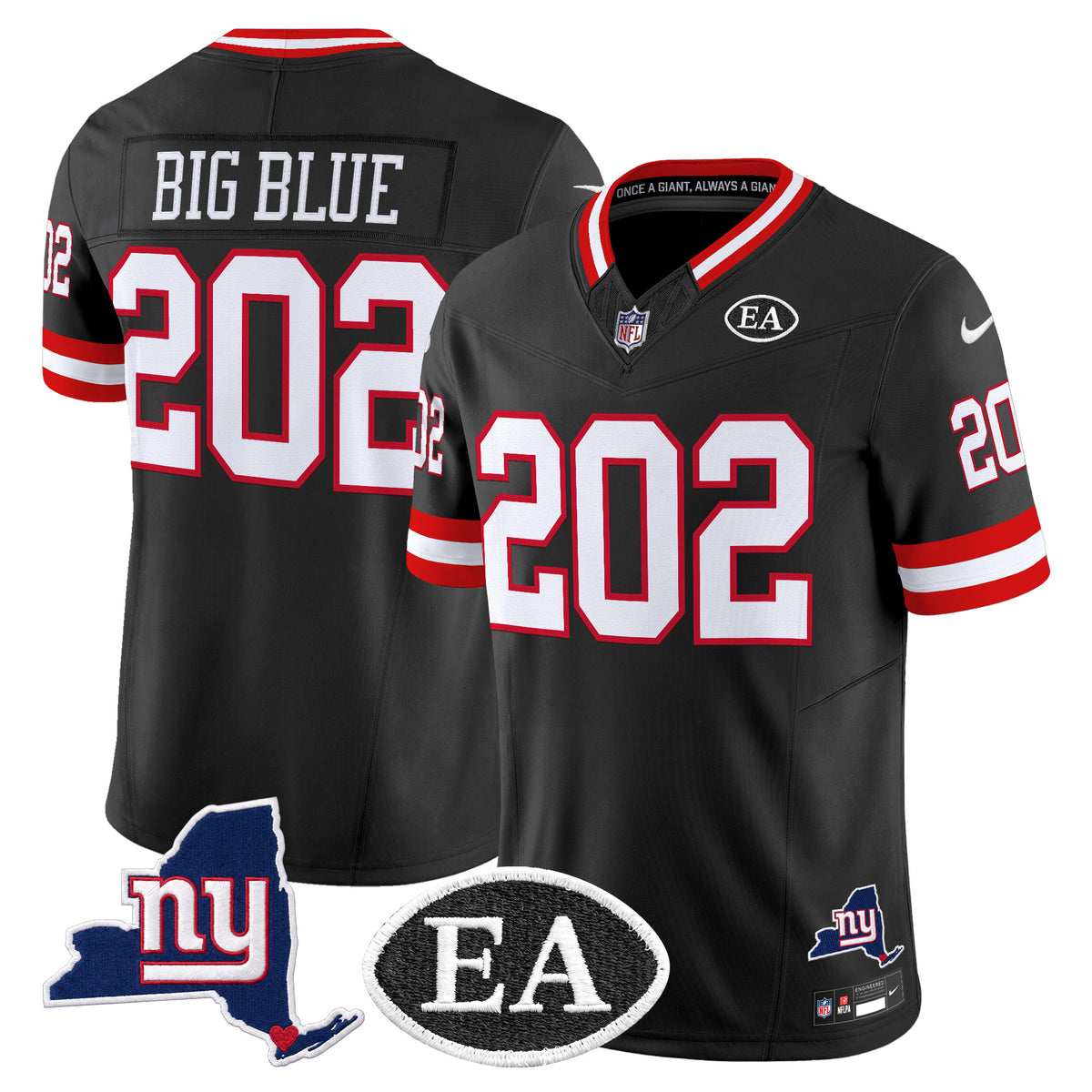 Men's New York Giants Ernie Accorsi Memorial & State Patch Vapor Limited Jersey - All Stitched
