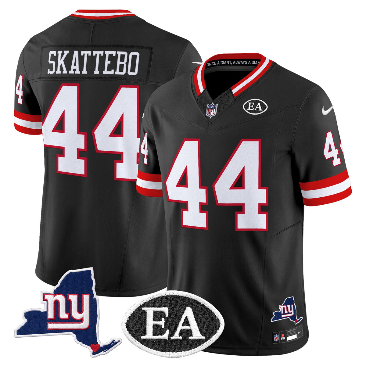 Men's New York Giants Ernie Accorsi Memorial & State Patch Vapor Limited Jersey - All Stitched