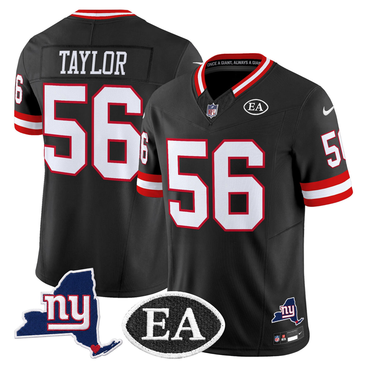 Men's New York Giants Ernie Accorsi Memorial & State Patch Vapor Limited Jersey - All Stitched