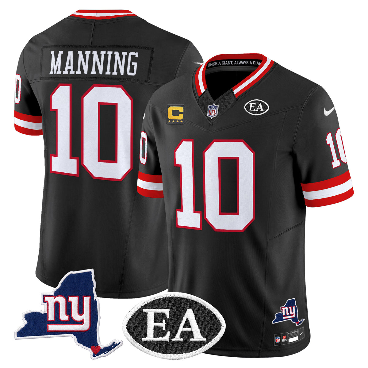 Men's New York Giants Ernie Accorsi Memorial & State Patch Vapor Limited Jersey - All Stitched