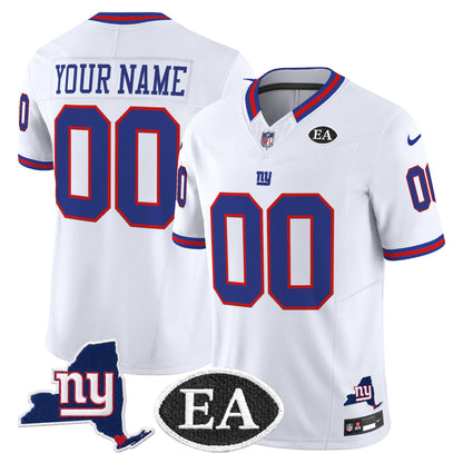 New York Giants Ernie Accorsi Memorial & State Patch Vapor Limited Custom Jersey - All Stitched