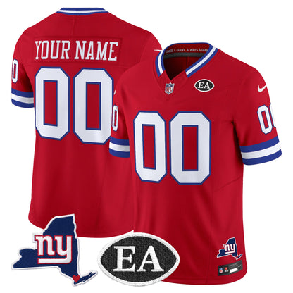 New York Giants Ernie Accorsi Memorial & State Patch Vapor Limited Custom Jersey - All Stitched