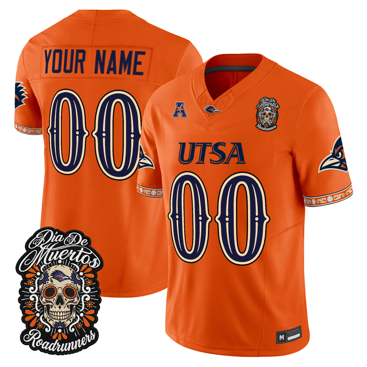UTSA Roadrunners Día de los Muertos Vapor Limited Custom Jersey - Stitched