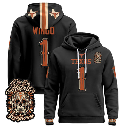 Texas Longhorns Día de los Muertos Premium Fleece Hoodie - Printed 