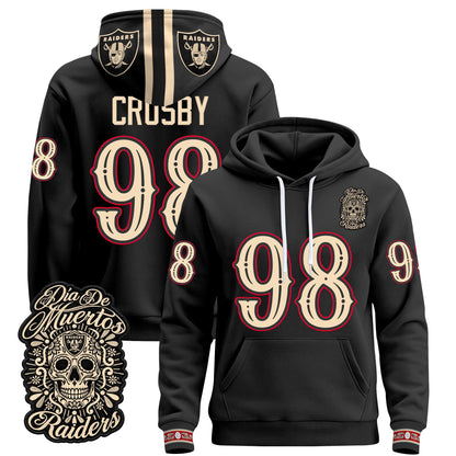  Las Vegas Raiders Día de los Muertos Premium Fleece Hoodie - Printed 