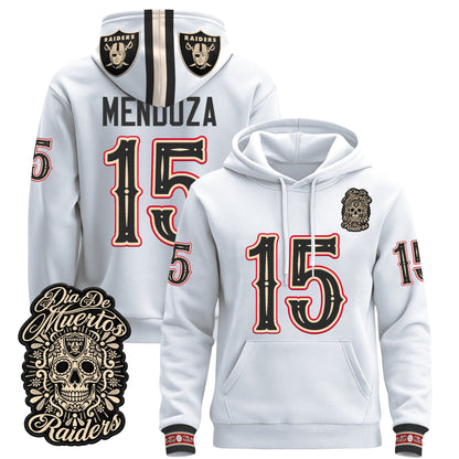  Las Vegas Raiders Día de los Muertos Premium Fleece Hoodie - Printed 