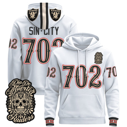  Las Vegas Raiders Día de los Muertos Premium Fleece Hoodie - Printed 