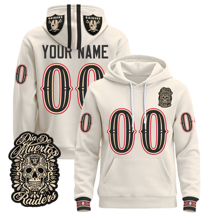 Las Vegas Raiders Día de los Muertos Premium Custom Fleece Hoodie - Printed 