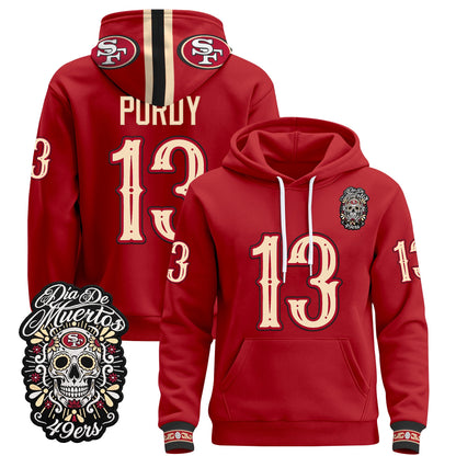  San Francisco 49ers Día de los Muertos Premium Fleece Hoodie - Printed 
