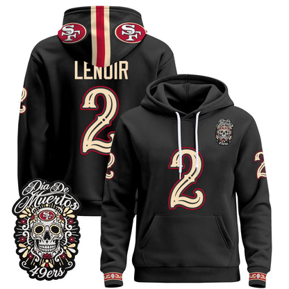  San Francisco 49ers Día de los Muertos Premium Fleece Hoodie - Printed 