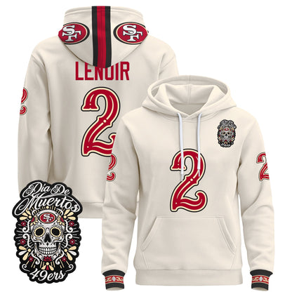  San Francisco 49ers Día de los Muertos Premium Fleece Hoodie - Printed 
