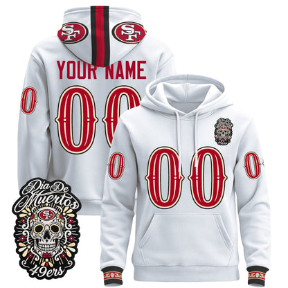 San Francisco 49ers Día de los Muertos Premium Custom Fleece Hoodie - Printed 