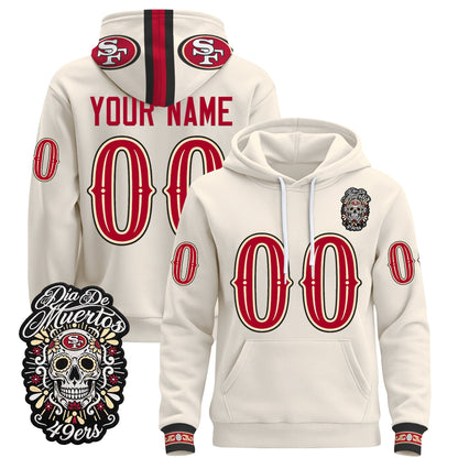 San Francisco 49ers Día de los Muertos Premium Custom Fleece Hoodie - Printed 