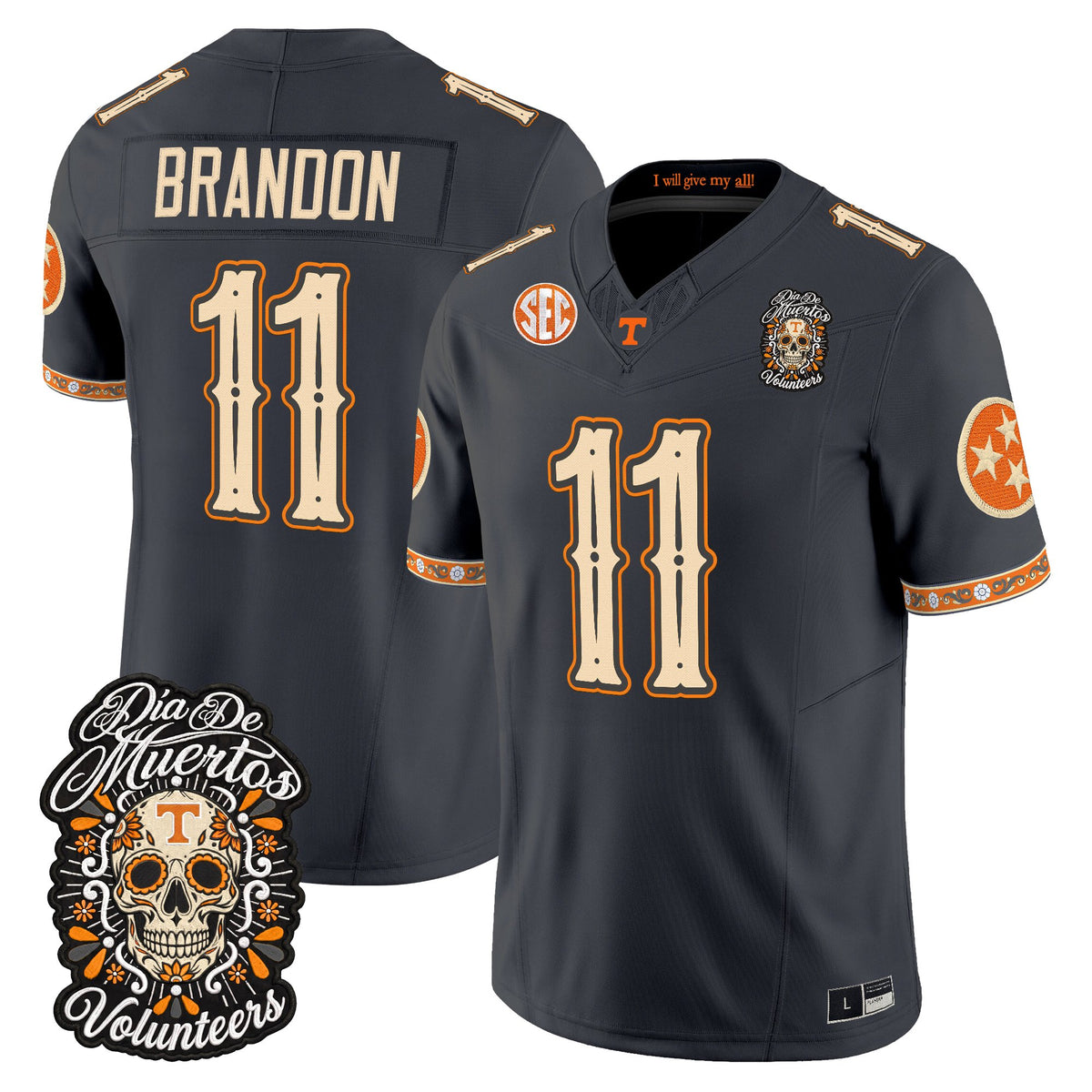  Tennessee Volunteers Día de los Muertos Vapor Limited Jersey - Stitched