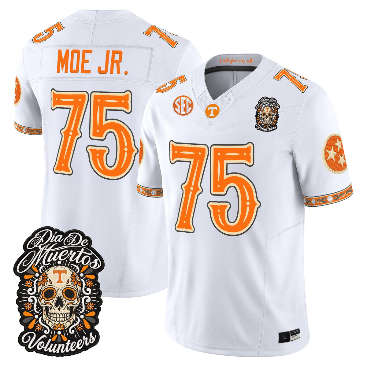  Tennessee Volunteers Día de los Muertos Vapor Limited Jersey - Stitched