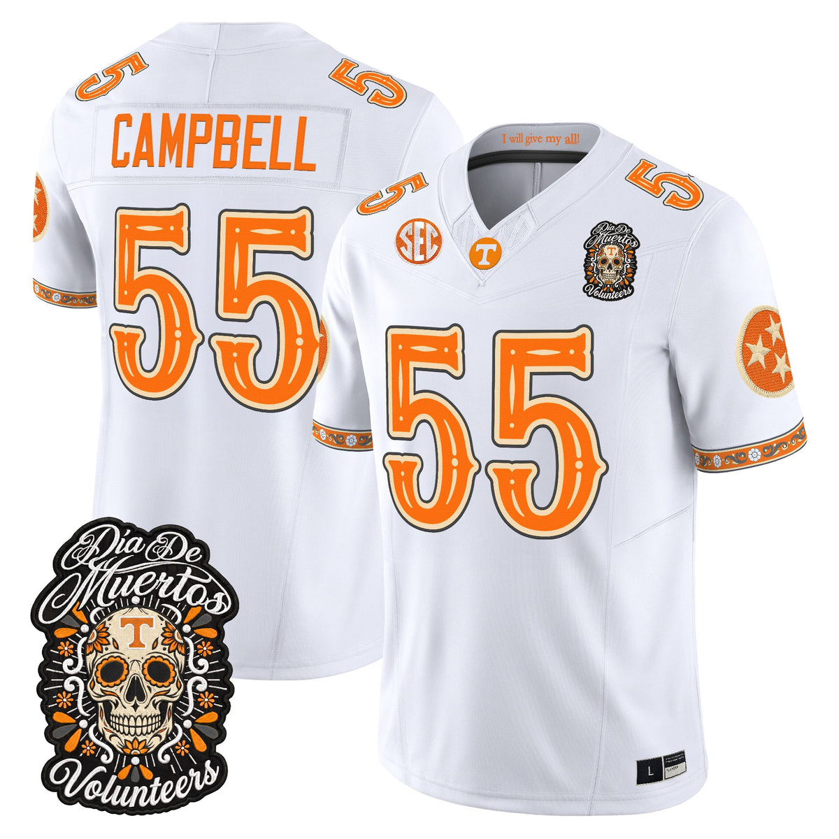  Tennessee Volunteers Día de los Muertos Vapor Limited Jersey - Stitched