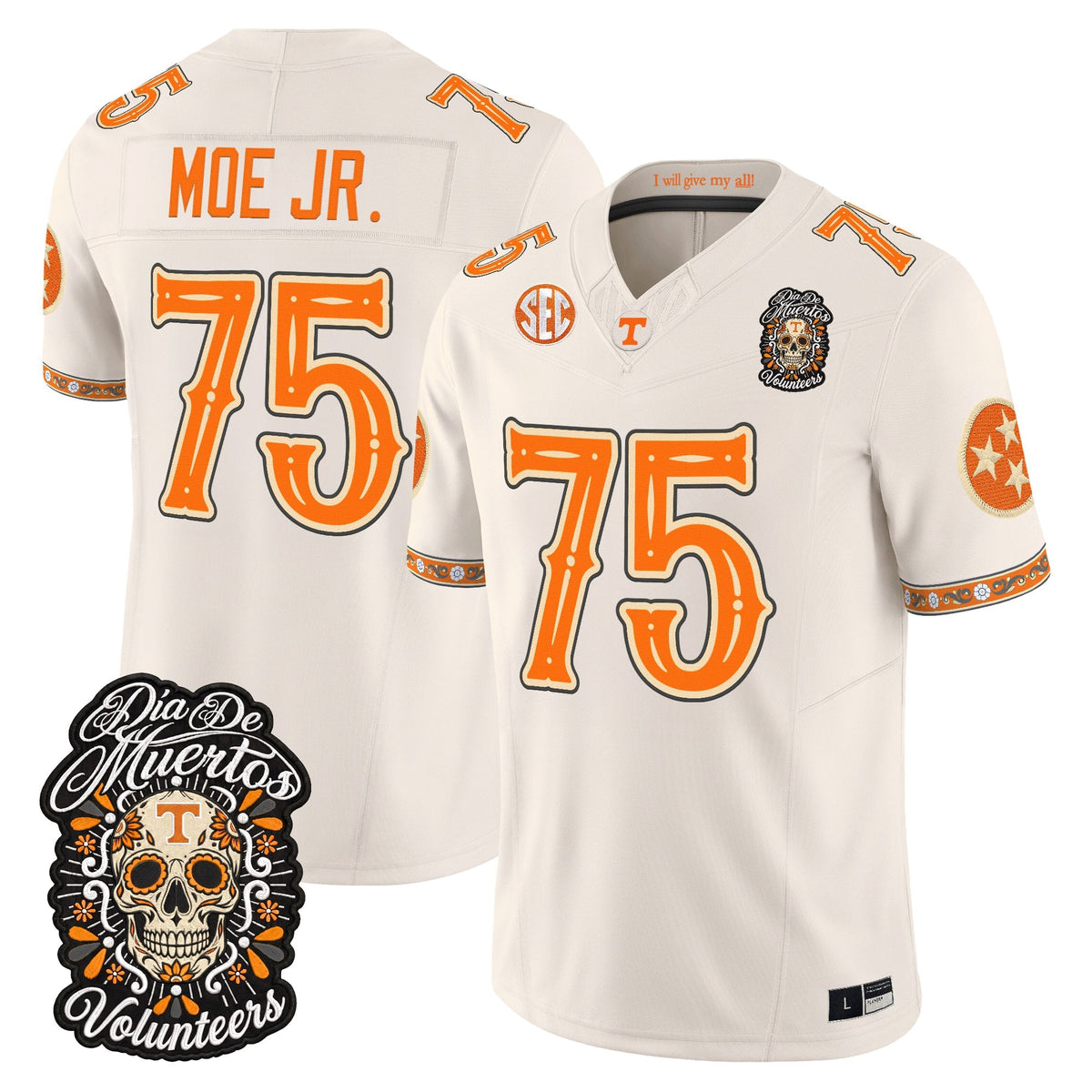  Tennessee Volunteers Día de los Muertos Vapor Limited Jersey - Stitched