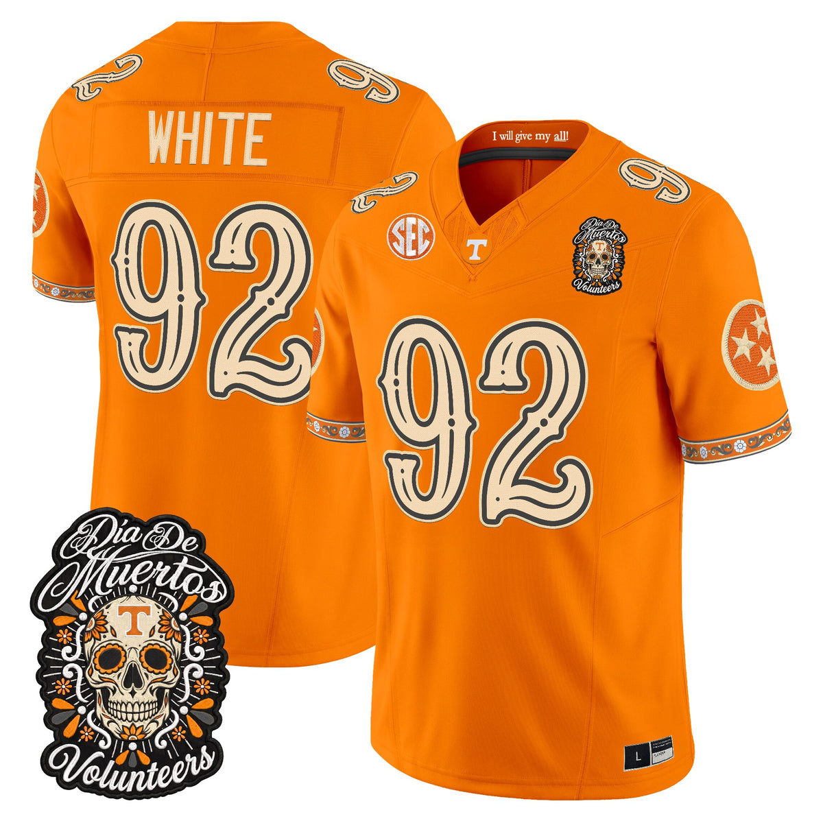  Tennessee Volunteers Día de los Muertos Vapor Limited Jersey - Stitched
