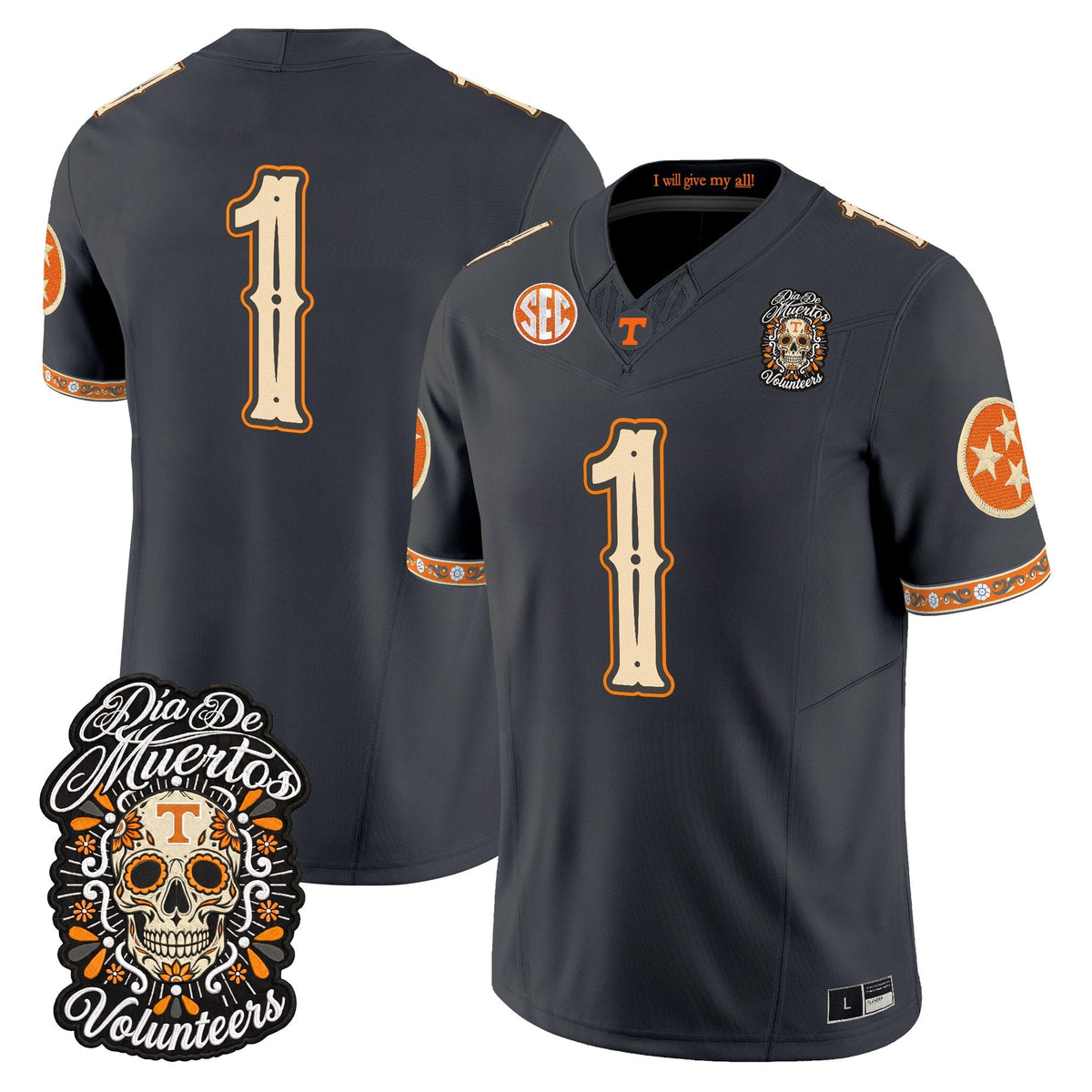  Tennessee Volunteers Día de los Muertos Vapor Limited Jersey - Stitched