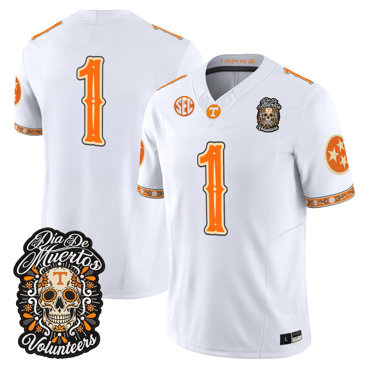  Tennessee Volunteers Día de los Muertos Vapor Limited Jersey - Stitched