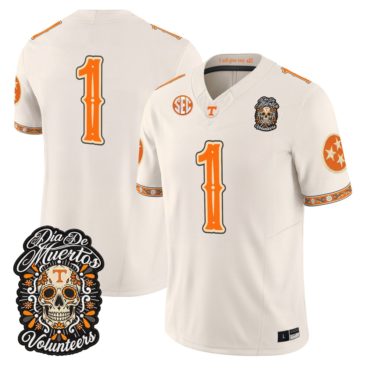 Tennessee Volunteers Día de los Muertos Vapor Limited Jersey - Stitched