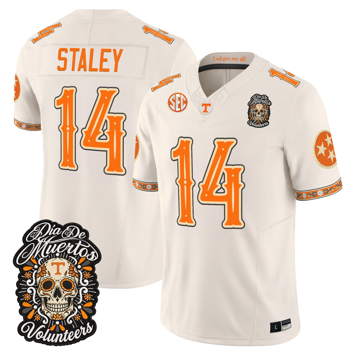  Tennessee Volunteers Día de los Muertos Vapor Limited Jersey - Stitched