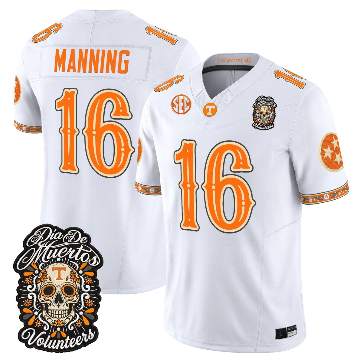  Tennessee Volunteers Día de los Muertos Vapor Limited Jersey - Stitched