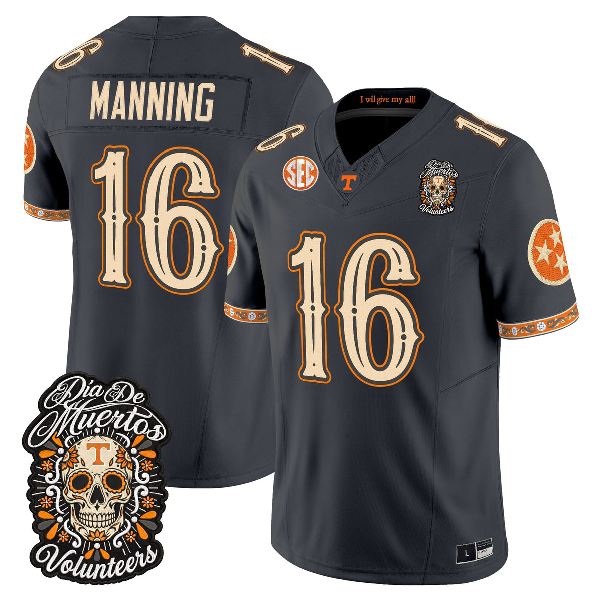  Tennessee Volunteers Día de los Muertos Vapor Limited Jersey - Stitched
