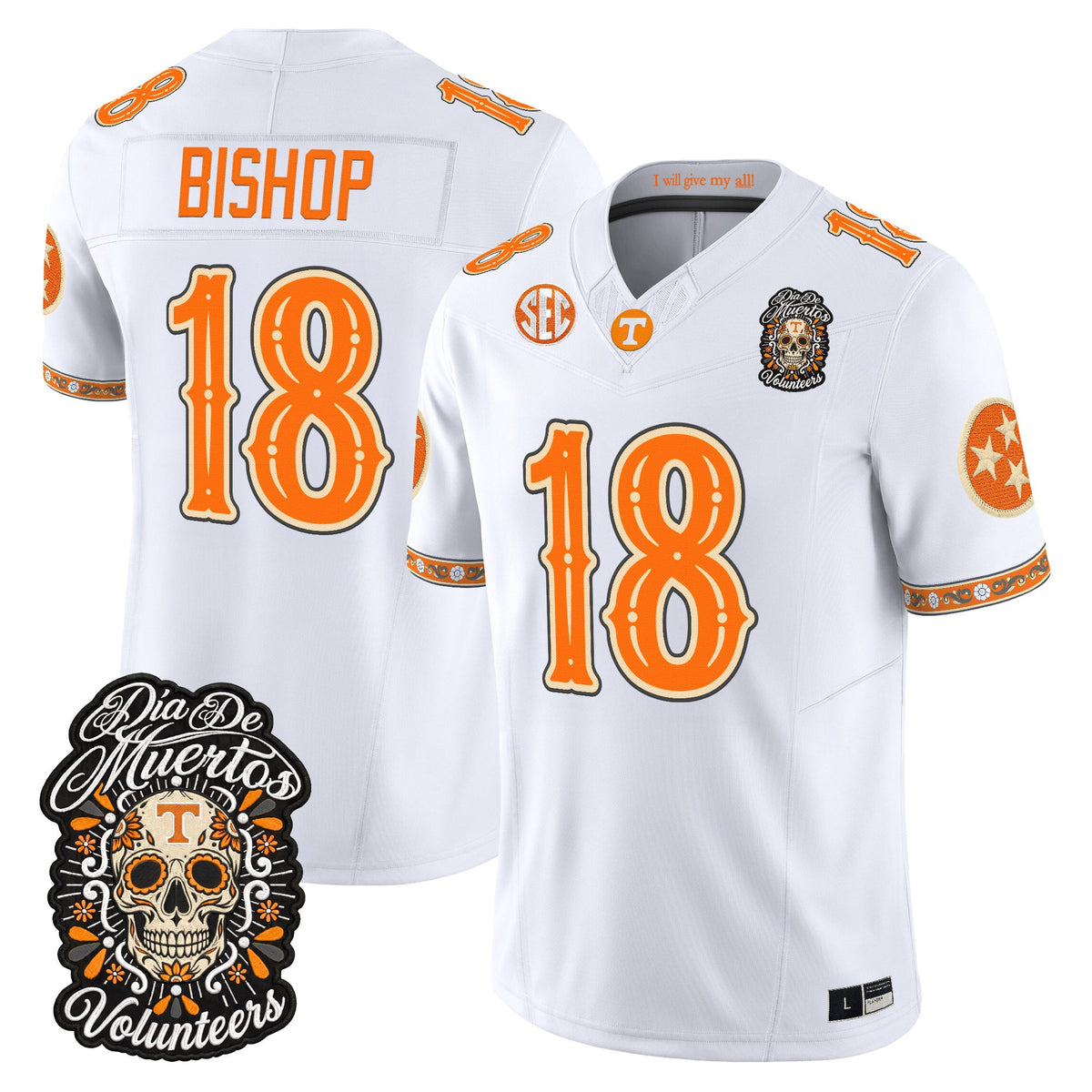  Tennessee Volunteers Día de los Muertos Vapor Limited Jersey - Stitched