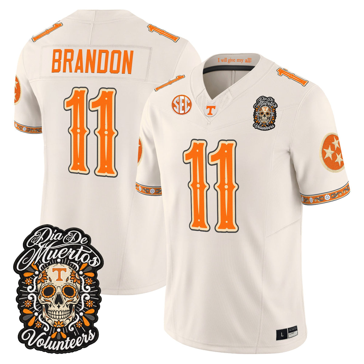  Tennessee Volunteers Día de los Muertos Vapor Limited Jersey - Stitched