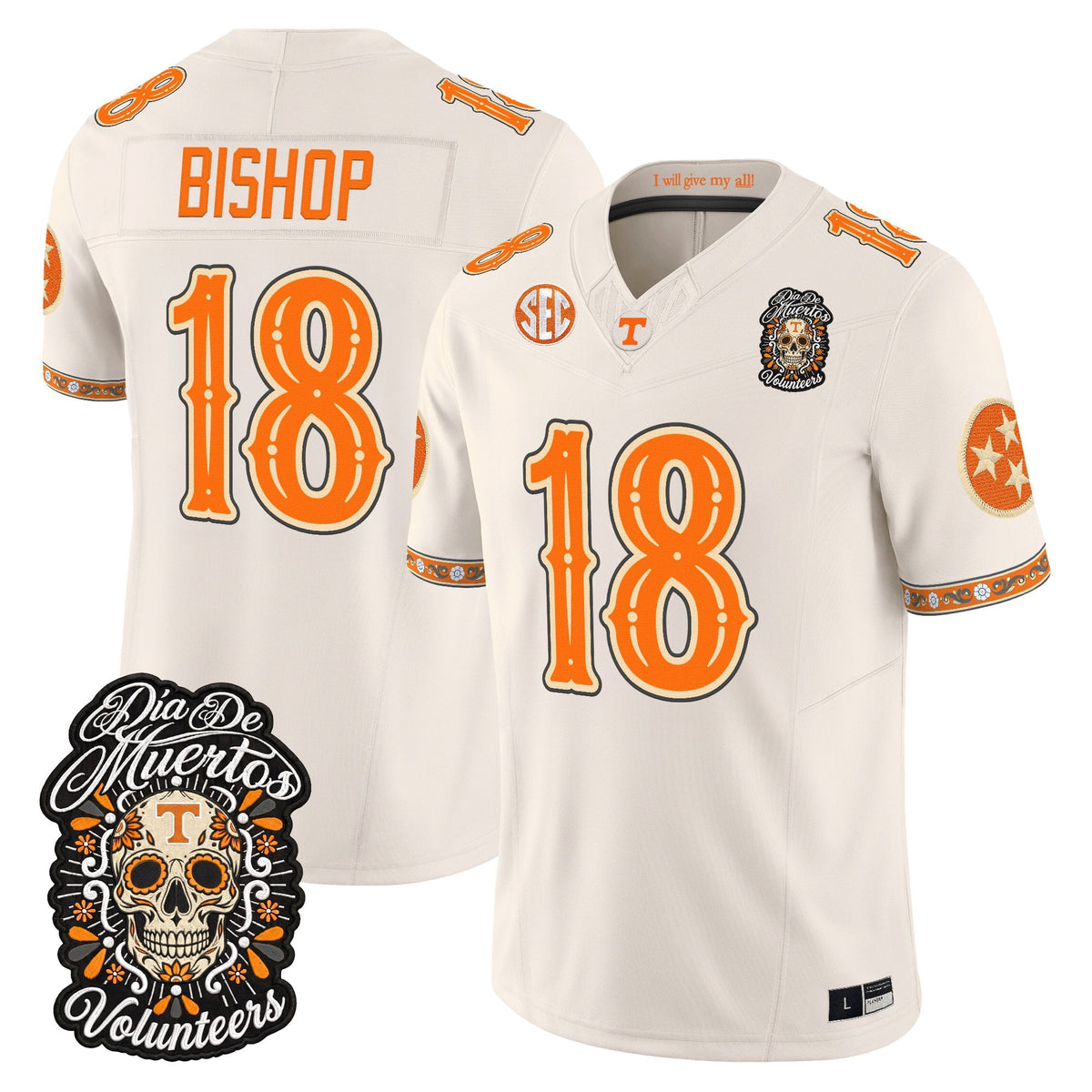  Tennessee Volunteers Día de los Muertos Vapor Limited Jersey - Stitched