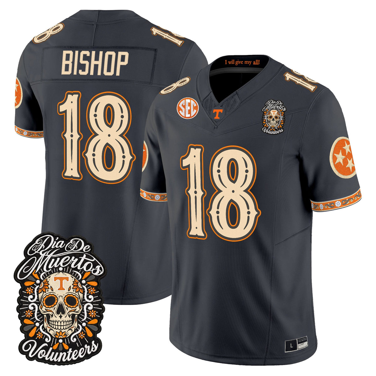  Tennessee Volunteers Día de los Muertos Vapor Limited Jersey - Stitched